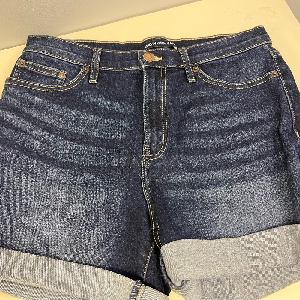 Calvin Klein- Blue Jeans, Junior Shorts, Size:4, Pre-Owned